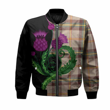 Saskatchewan Province Canada Tartan Bomber Jacket Traditional Scottish Thistle