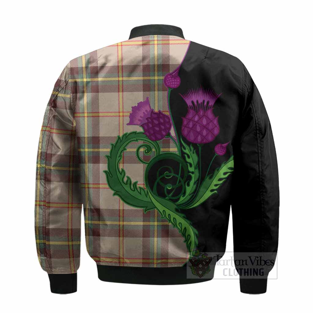 Saskatchewan Province Canada Tartan Bomber Jacket Traditional Scottish Thistle