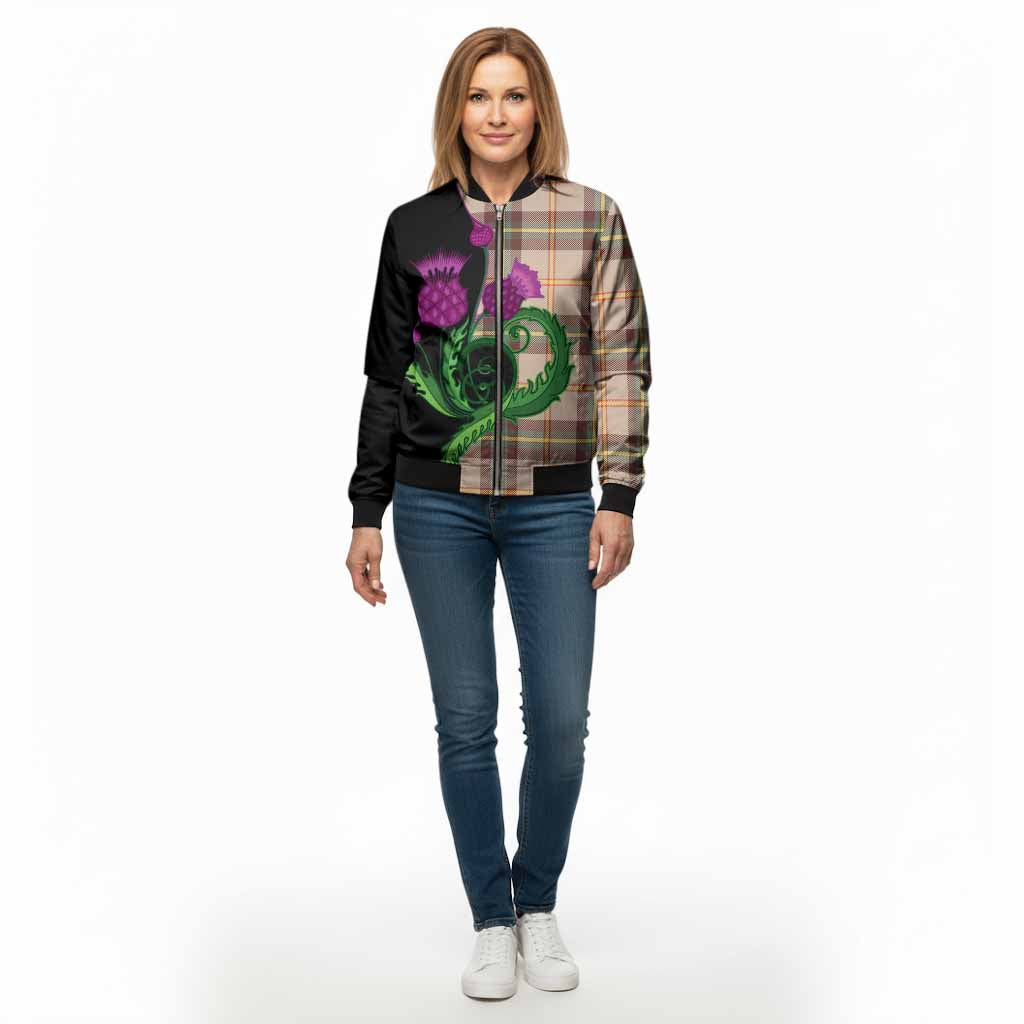 Saskatchewan Province Canada Tartan Bomber Jacket Traditional Scottish Thistle