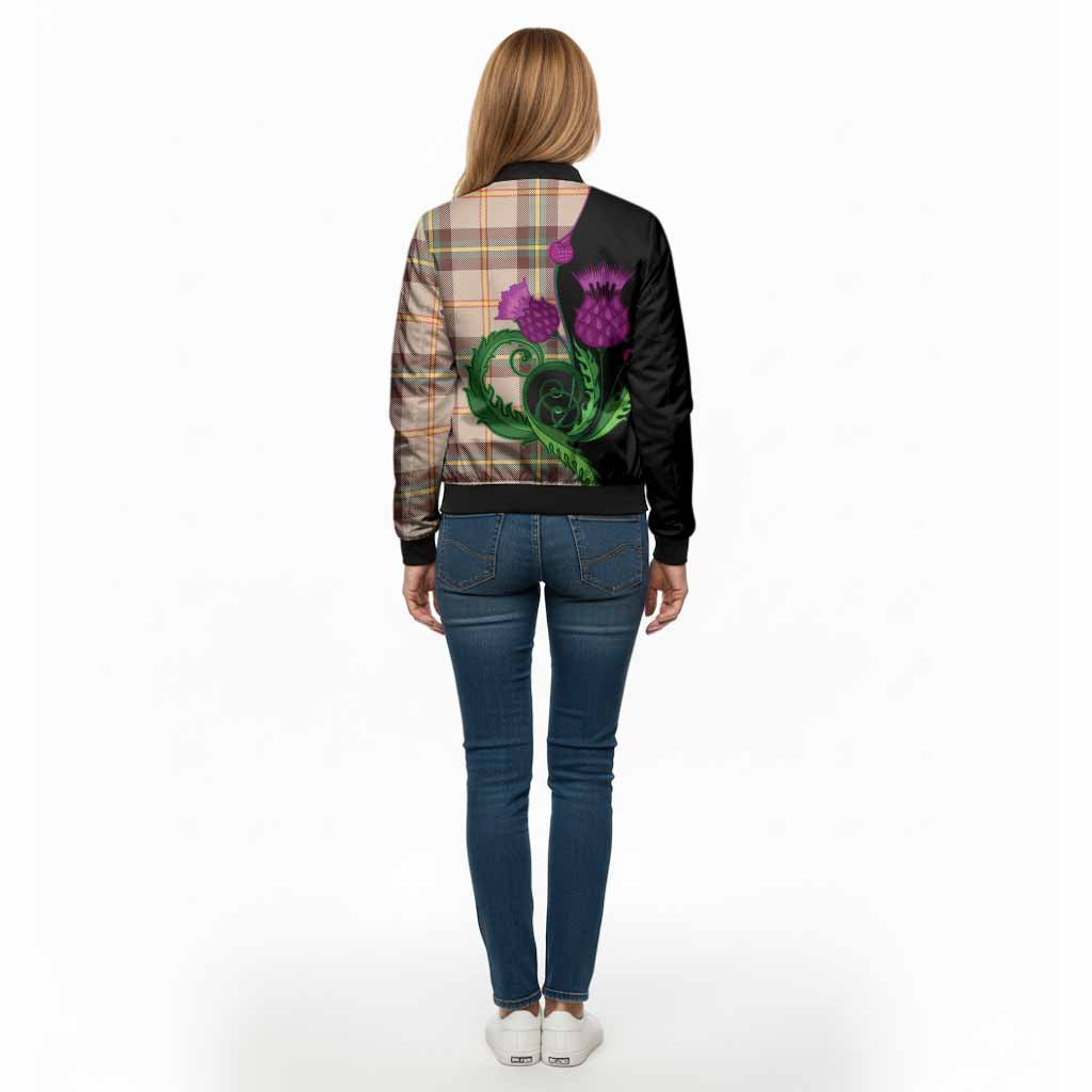 Saskatchewan Province Canada Tartan Bomber Jacket Traditional Scottish Thistle