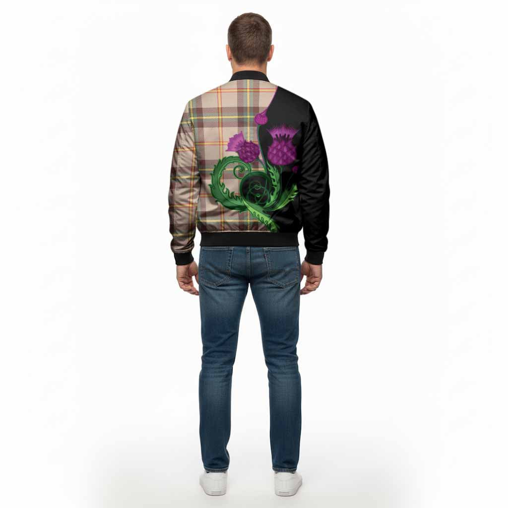 Saskatchewan Province Canada Tartan Bomber Jacket Traditional Scottish Thistle