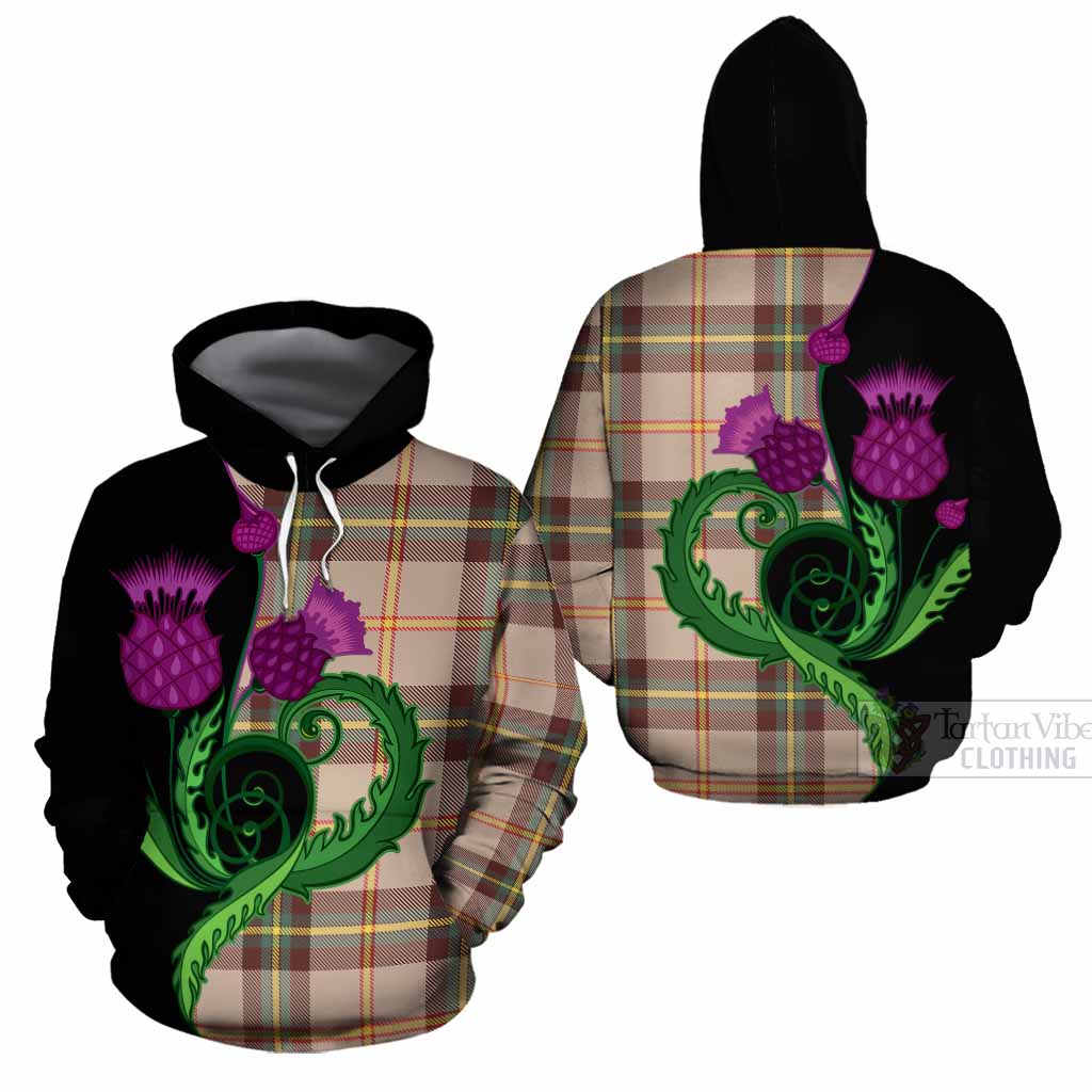Saskatchewan Province Canada Tartan Cotton Hoodie Traditional Scottish Thistle