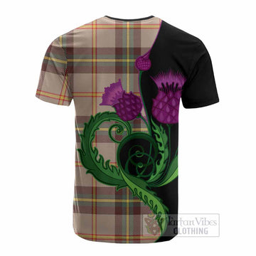 Saskatchewan Province Canada Tartan Cotton T-shirt Traditional Scottish Thistle