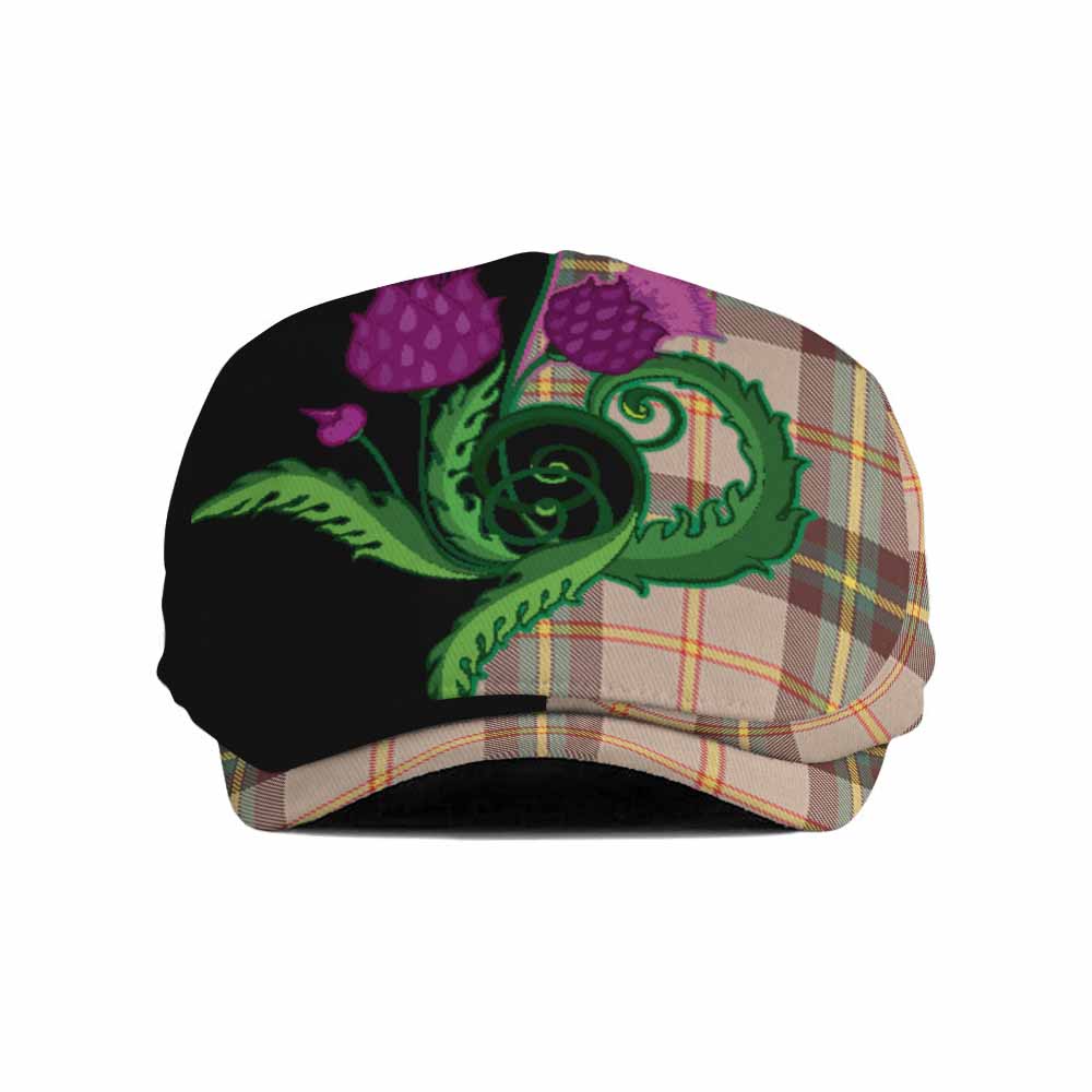 Saskatchewan Province Canada Tartan Flat Cap, Jeff Cap Traditional Scottish Thistle