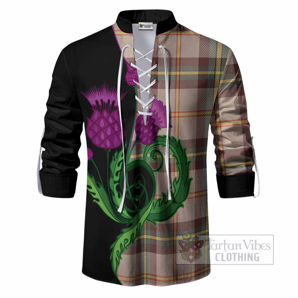 Saskatchewan Province Canada Tartan Ghillie Shirt Traditional Scottish Thistle