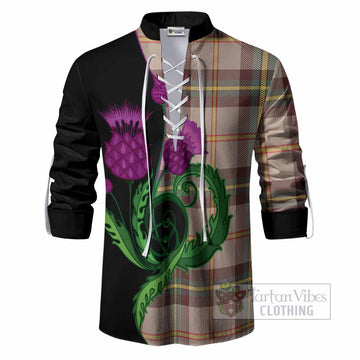 Saskatchewan Province Canada Tartan Ghillie Shirt Traditional Scottish Thistle