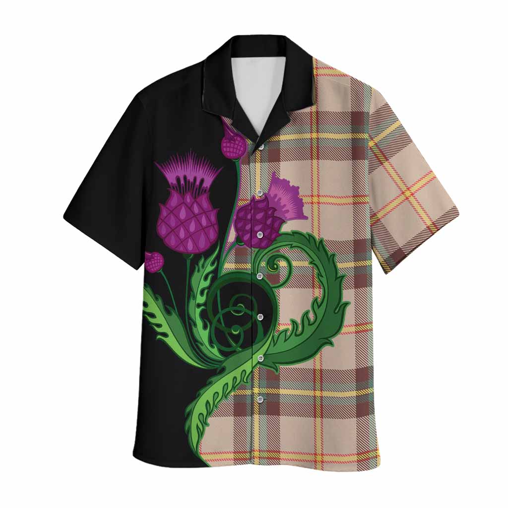 Saskatchewan Province Canada Tartan Hawaiian Shirt Traditional Scottish Thistle