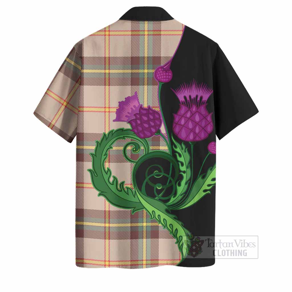 Saskatchewan Province Canada Tartan Hawaiian Shirt Traditional Scottish Thistle