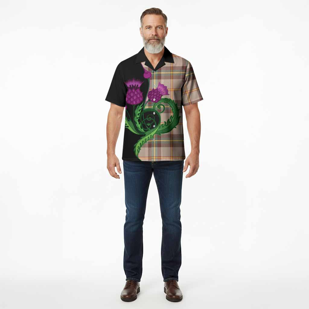 Saskatchewan Province Canada Tartan Hawaiian Shirt Traditional Scottish Thistle