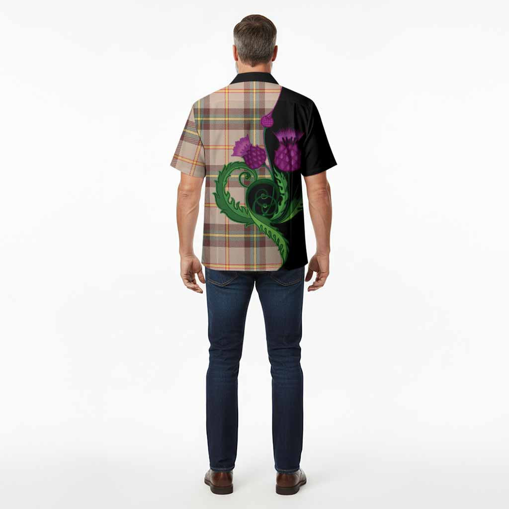 Saskatchewan Province Canada Tartan Hawaiian Shirt Traditional Scottish Thistle