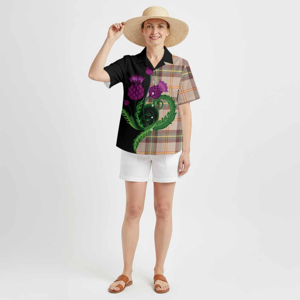 Saskatchewan Province Canada Tartan Hawaiian Shirt Traditional Scottish Thistle