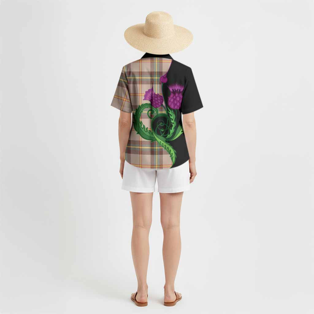 Saskatchewan Province Canada Tartan Hawaiian Shirt Traditional Scottish Thistle