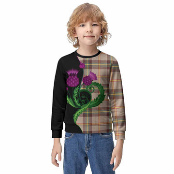 Saskatchewan Province Canada Tartan Kid Knitted Sweatshirt Traditional Scottish Thistle