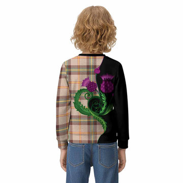 Saskatchewan Province Canada Tartan Kid Knitted Sweatshirt Traditional Scottish Thistle
