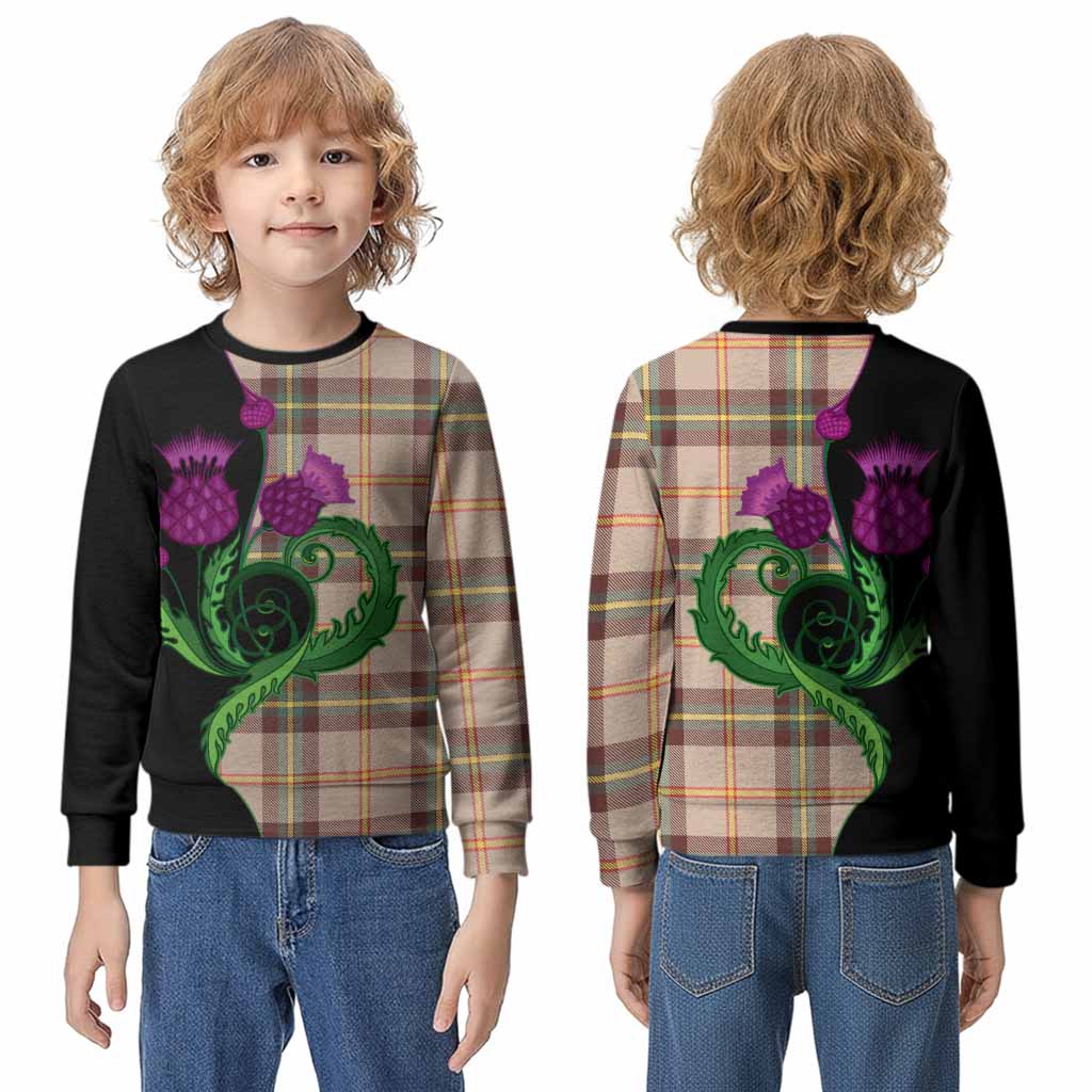 Saskatchewan Province Canada Tartan Kid Knitted Sweatshirt Traditional Scottish Thistle