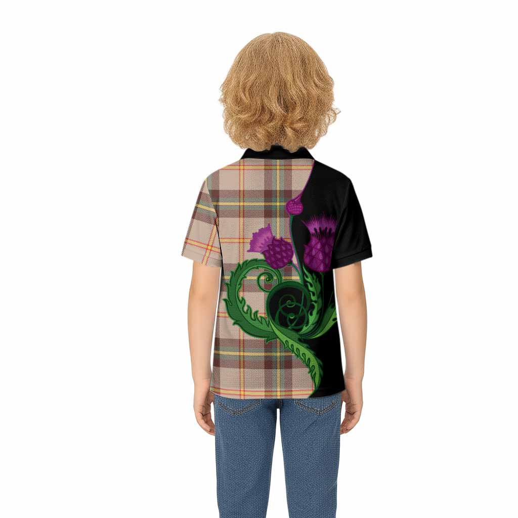 Saskatchewan Province Canada Tartan Kid Polo Shirt Traditional Scottish Thistle