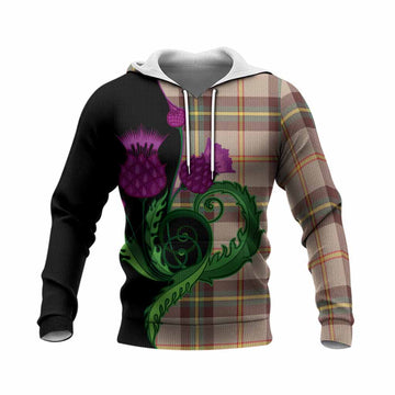 Saskatchewan Province Canada Tartan Knitted Hoodie Traditional Scottish Thistle