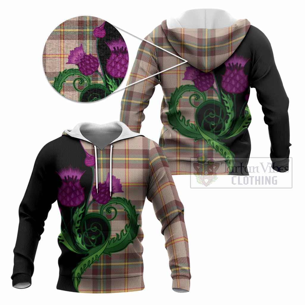 Saskatchewan Province Canada Tartan Knitted Hoodie Traditional Scottish Thistle