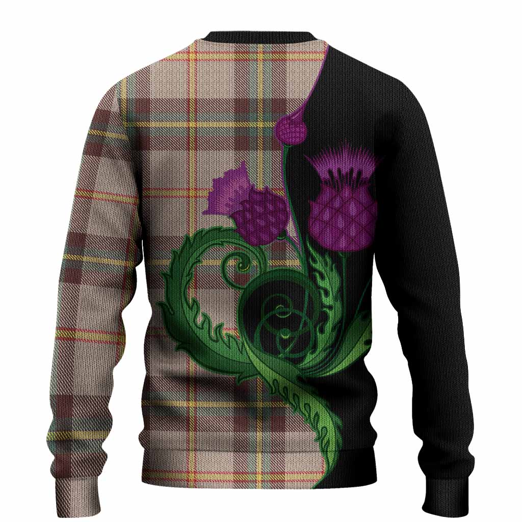 Saskatchewan Province Canada Tartan Knitted Sweater Traditional Scottish Thistle
