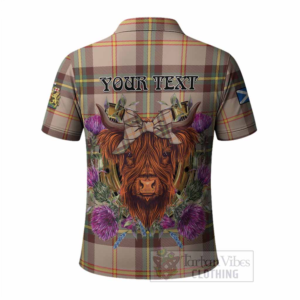Saskatchewan Province Canada Tartan Polo Shirt Scottish Thistle Heilan Coo