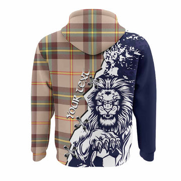 Saskatchewan Province Canada Tartan Scottish Hoodie Angry Lion With Soccer Ball Style