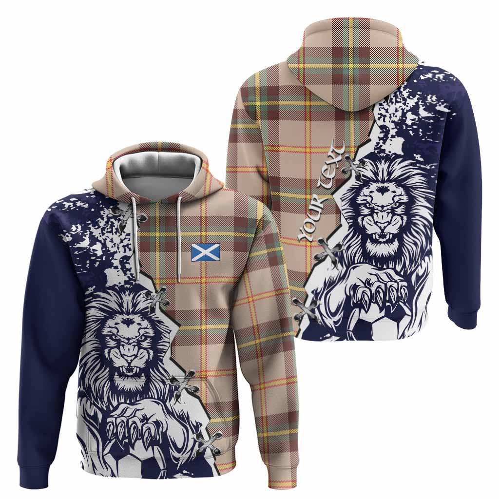 Saskatchewan Province Canada Tartan Scottish Hoodie Angry Lion With Soccer Ball Style