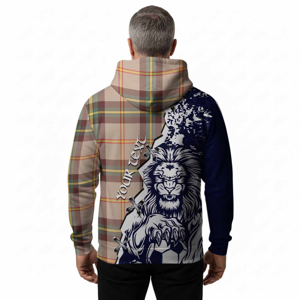 Saskatchewan Province Canada Tartan Scottish Hoodie Angry Lion With Soccer Ball Style