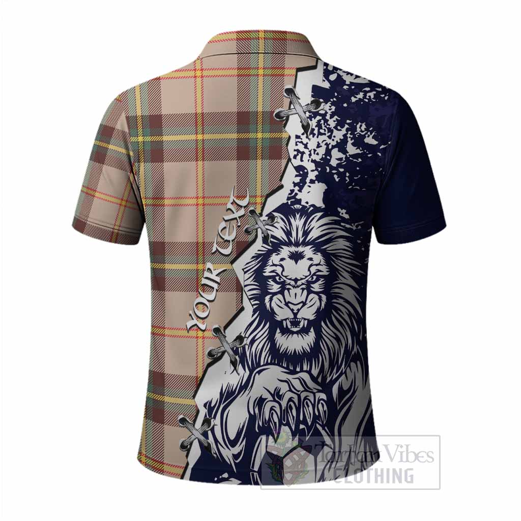 Saskatchewan Province Canada Tartan Scottish Polo Shirt Angry Lion With Soccer Ball Style