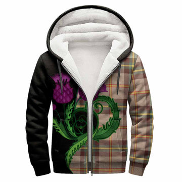 Saskatchewan Province Canada Tartan Sherpa Hoodie Traditional Scottish Thistle