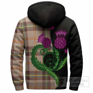 Saskatchewan Province Canada Tartan Sherpa Hoodie Traditional Scottish Thistle