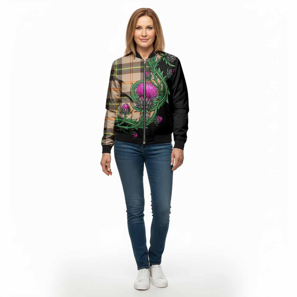 Saskatchewan Tartan Bomber Jacket Resilient Scottish Thistle - Tartan Vibes Clothing
