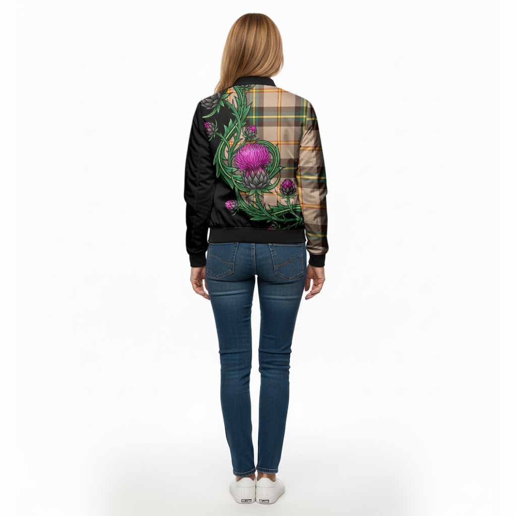 Saskatchewan Tartan Bomber Jacket Resilient Scottish Thistle - Tartan Vibes Clothing