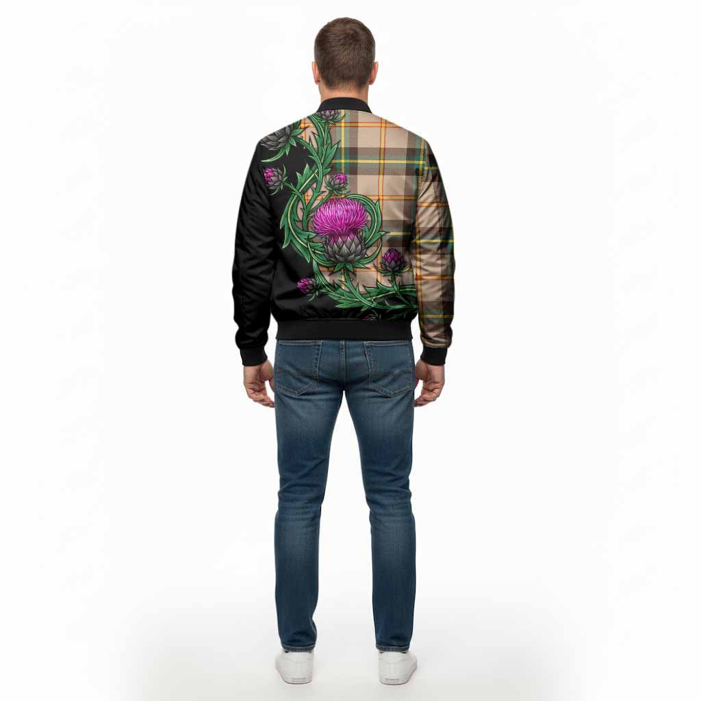 Saskatchewan Tartan Bomber Jacket Resilient Scottish Thistle - Tartan Vibes Clothing