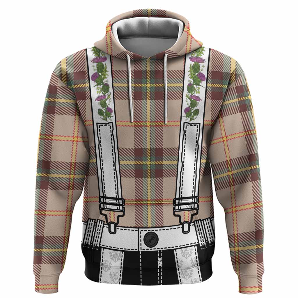 Saskatchewan Tartan Lederhosen Costume Hoodie Scotland Thistle Floral