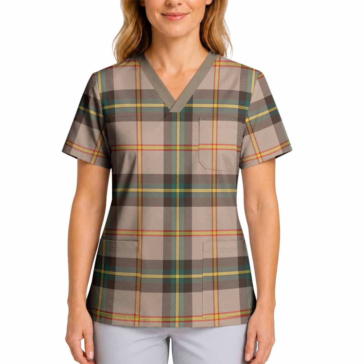 Saskatchewan Tartan Scrub Top 4XL - Tartan Vibes Clothing