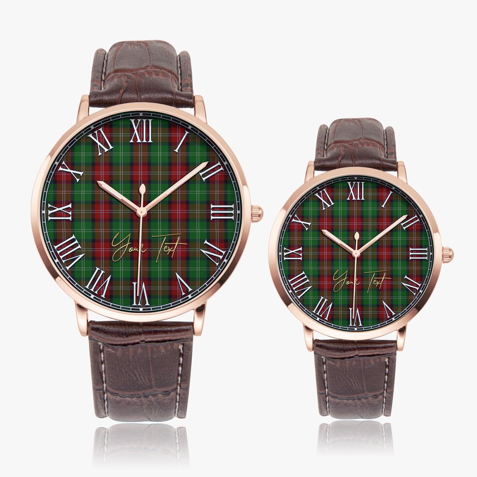 Sawyer Tartan Personalized Your Text Leather Trap Quartz Watch - Tartan Vibes Clothing