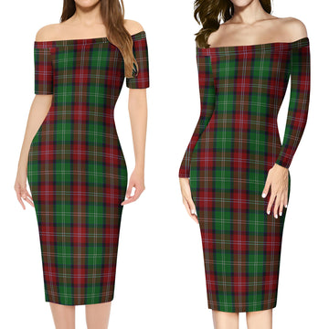 Sawyer Tartan Off Shoulder Lady Dress Women's Dress - Tartan Vibes Clothing