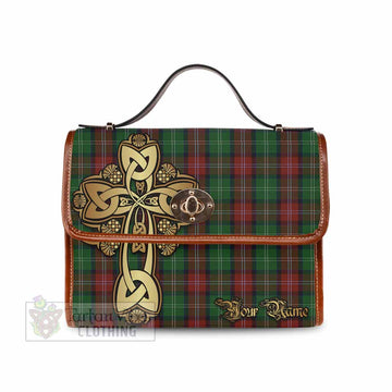 Tartan Vibes Clothing Sawyer Tartan Waterproof Canvas Bag Golden Thistle Celtic Cross Style