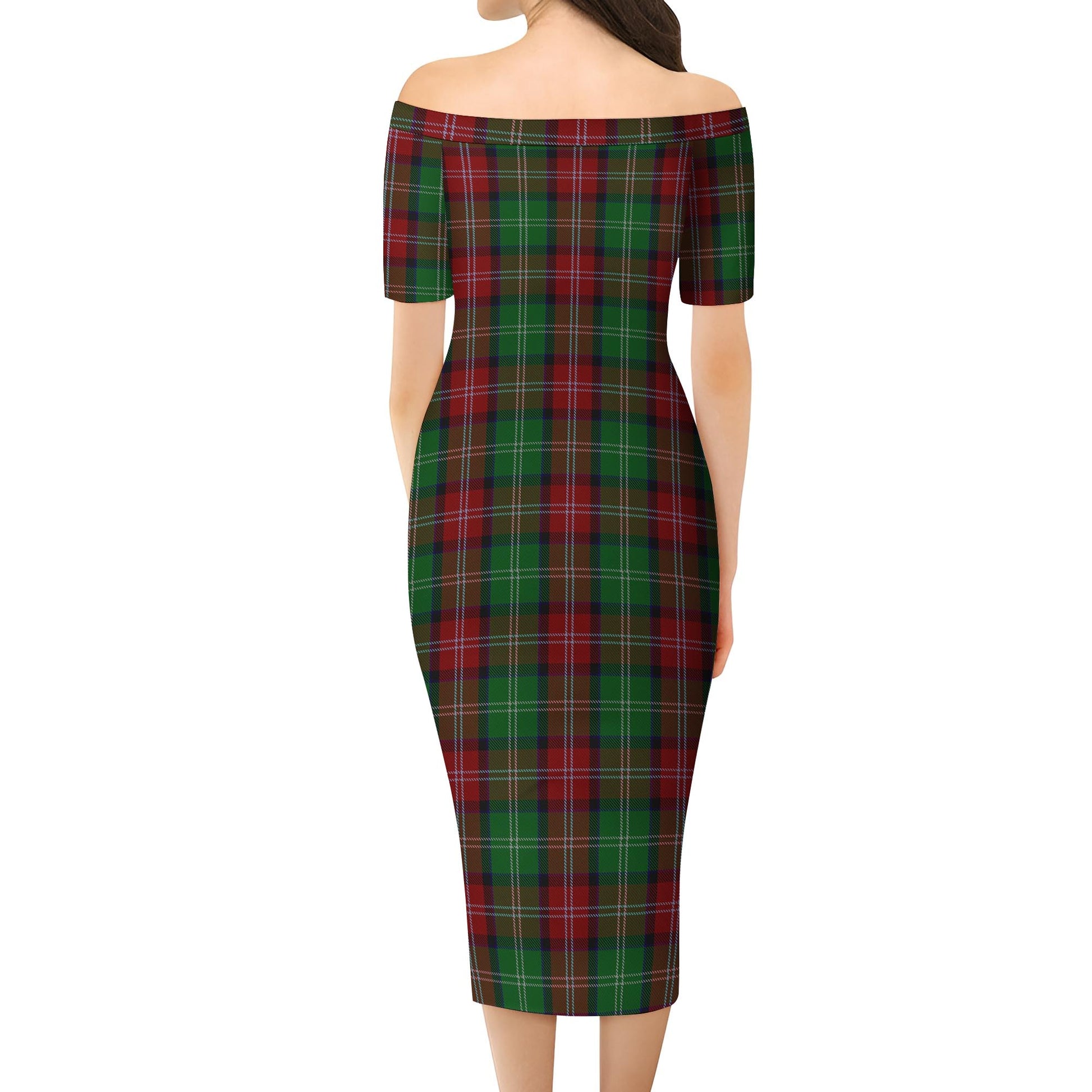 Sawyer Tartan Off Shoulder Lady Dress - Tartan Vibes Clothing