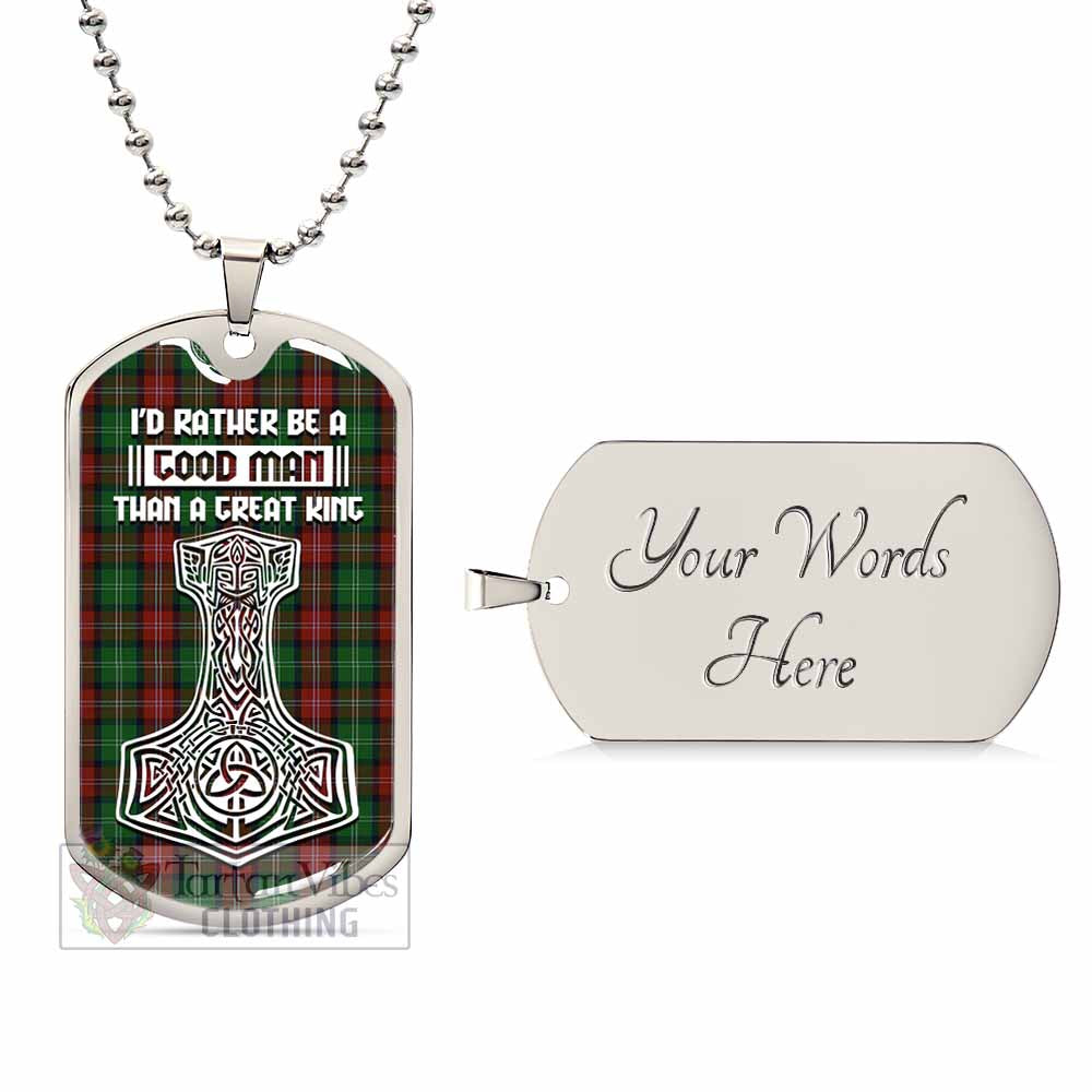 Sawyer Tartan Dog Tag Necklace Viking Mjolnir Style Silver Yes - Tartan Vibes Clothing
