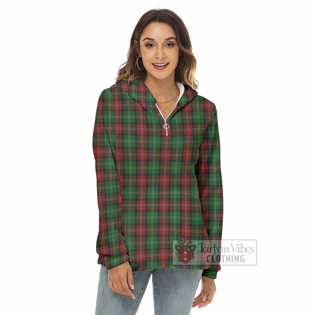 Sawyer Tartan Women's Borg Fleece Hoodie with Half Zip - Tartan Vibes Clothing