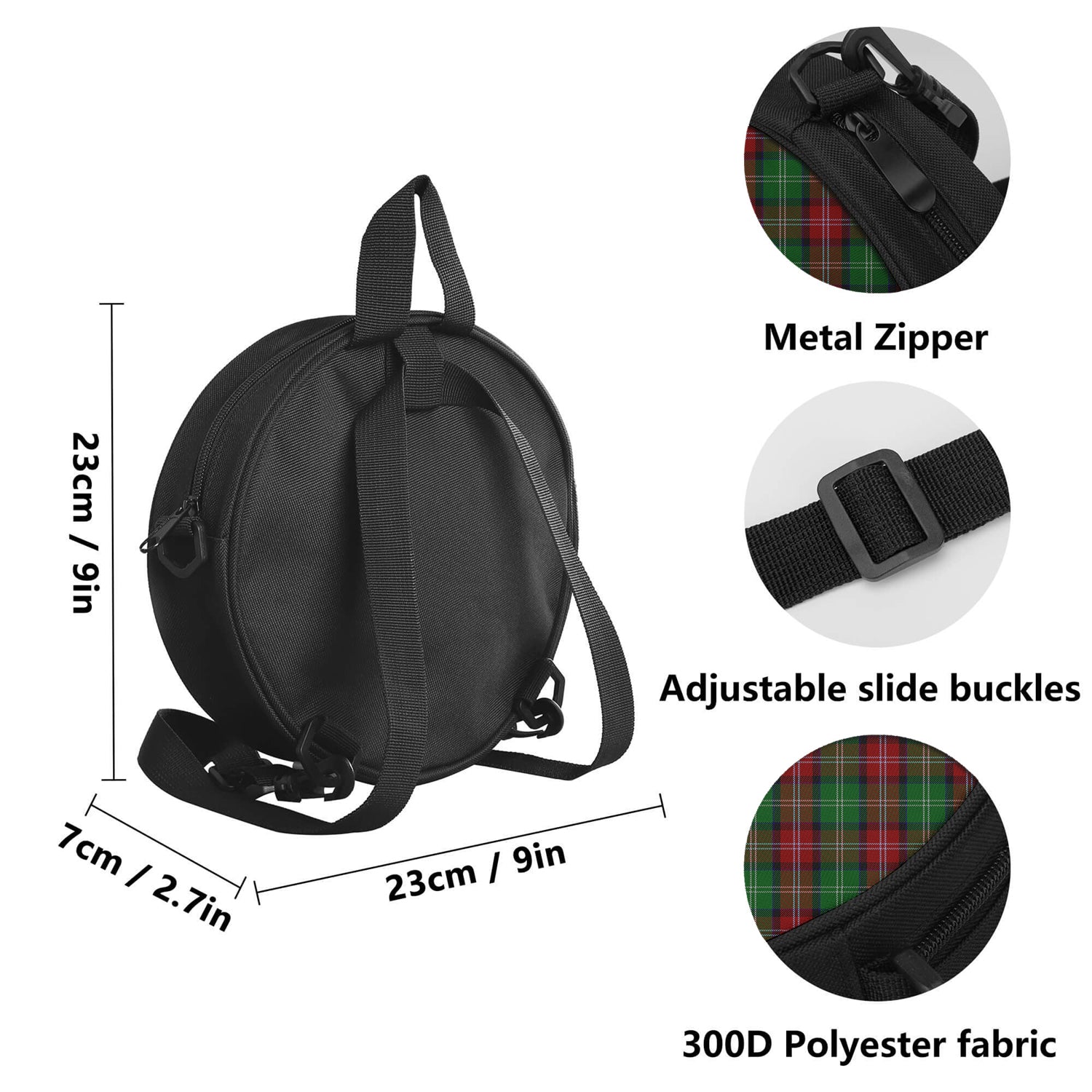 Sawyer Tartan Round Satchel Bags - Tartan Vibes Clothing