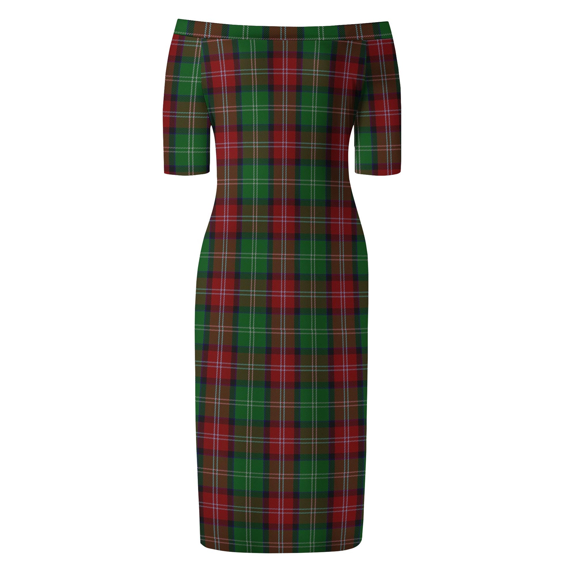 Sawyer Tartan Off Shoulder Lady Dress - Tartan Vibes Clothing