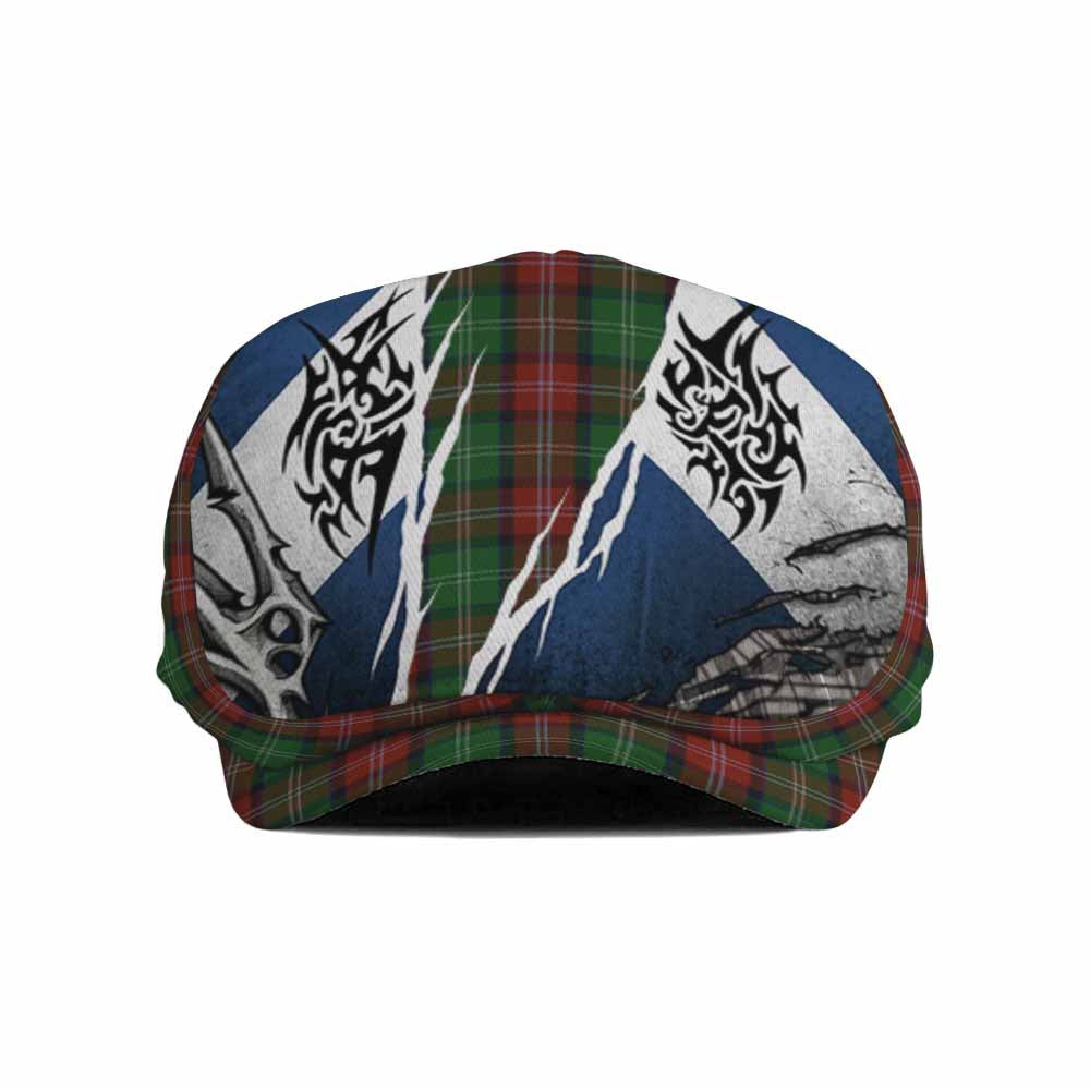 Sawyer Tartan Flat Cap, Jeff Cap Scotland Flag Ripped Tribal Design