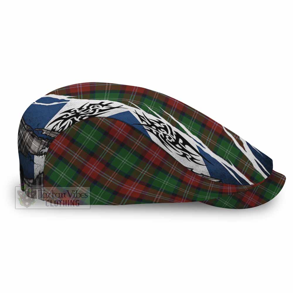 Sawyer Tartan Flat Cap, Jeff Cap Scotland Flag Ripped Tribal Design