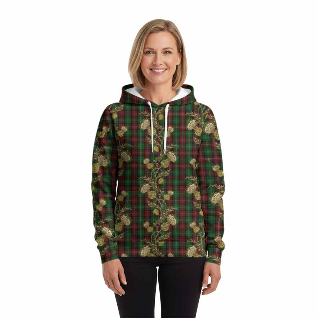 Sawyer Tartan Hoodie Seamless Scottish Thistle Flowers