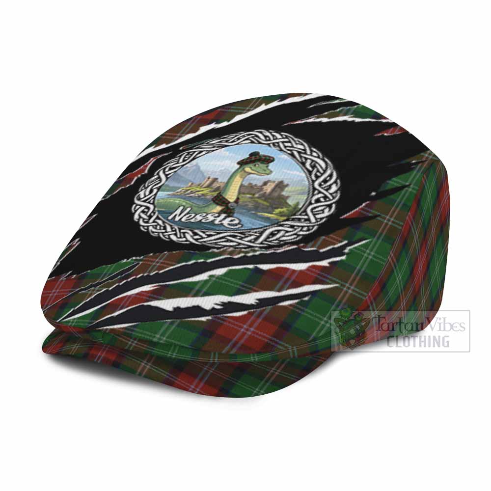 Sawyer Tartan Loch Ness Monster Flat Cap, Jeff Cap Celtic Knot Nessie Art