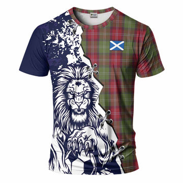 Sawyer Tartan Scottish T-Shirt Angry Lion With Soccer Ball Style