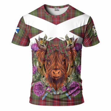 Sawyer Tartan T-Shirt Scottish Thistle Heilan Coo