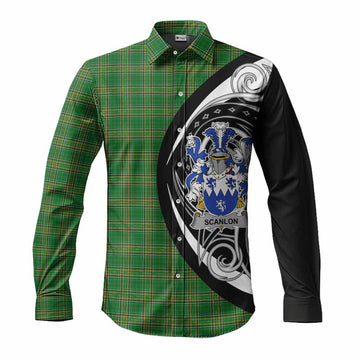 Scanlon Irish Clan Long Sleeve Button Shirt Celtic Circle Style Men's Shirt S - Tartan Vibes Clothing